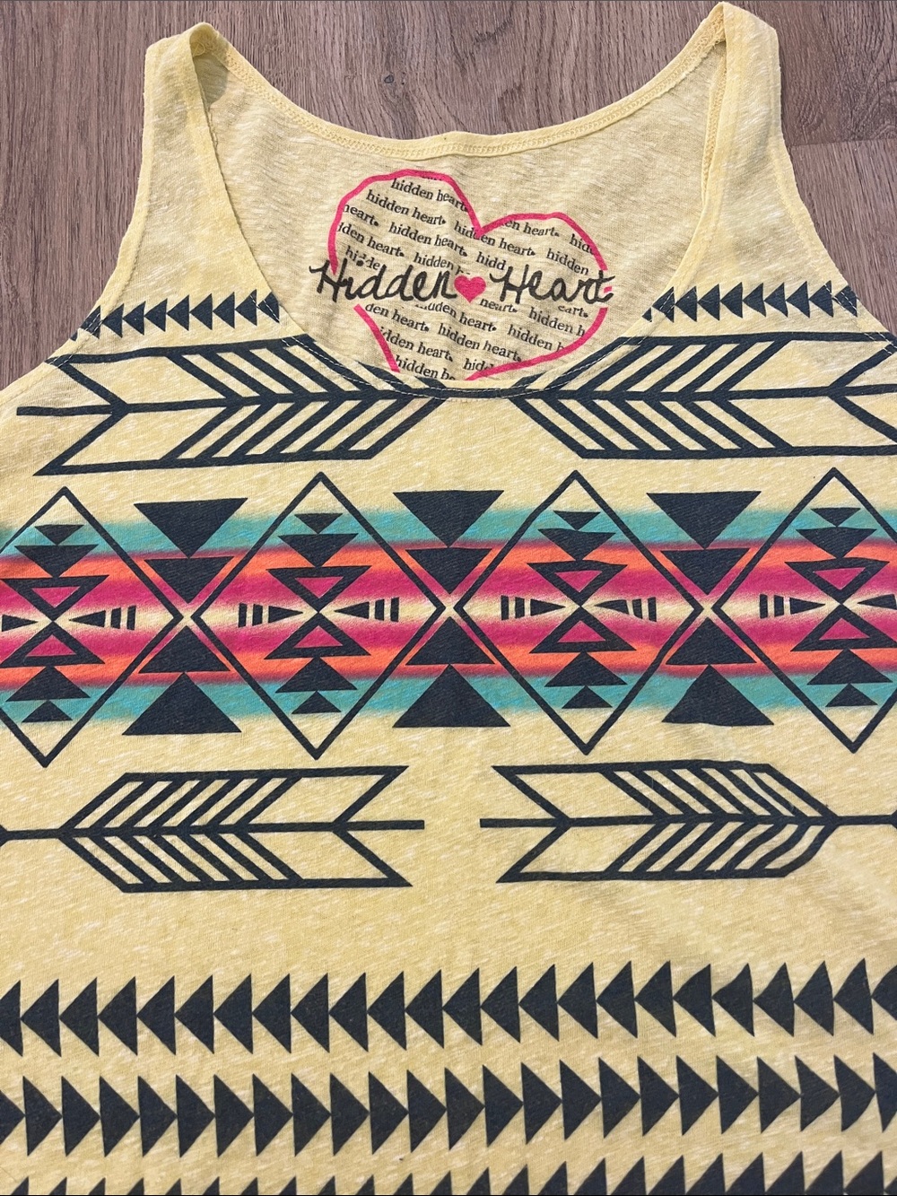 Yellow Tribal Print Tank Top - Picture 2 of 3